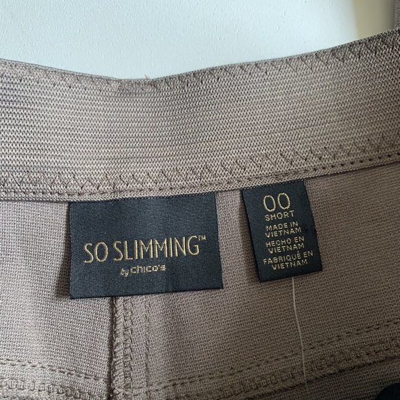Chicos NWT The So Slimming Peyton Pant Basic Texas Taupe Tan Size 00 Short - Picture 3 of 8